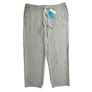 Caribbean Joe Men's Pull On 100% Cotton Drawstring Pants w/Pockets Sz 42 Natural